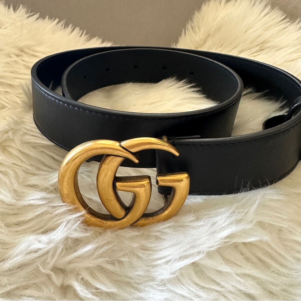 Gucci GG Marmont leather belt with Double G buckle